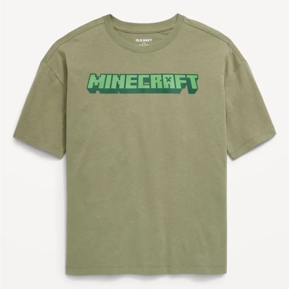 NWT - Old Navy Minecraft Tee (Olive/Green) Size S (6-7)
